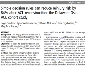 When to Return to Play After an ACL Injury