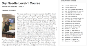 Seminar Review: Master Dry Needling Level 1